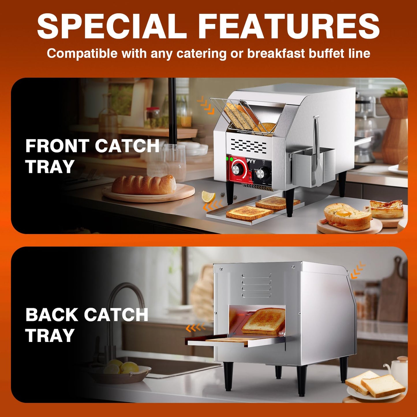 Commercial Conveyor Toaster with Stainless Steel Build