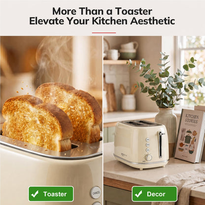 2-Slice Retro Toaster with 6 Browning Settings