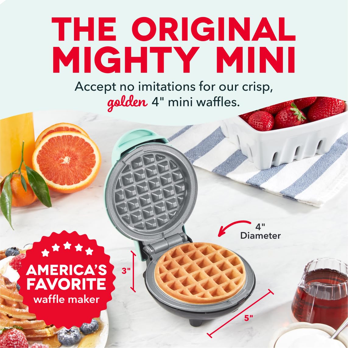 Mini Waffle Maker with Compact Nonstick Design
