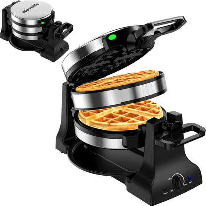 Double Belgian Waffle Maker with 180° Flip Design