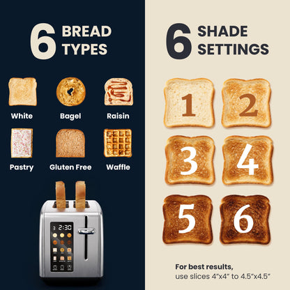 2-Slice Touchscreen Toaster with 6 Preset Menus