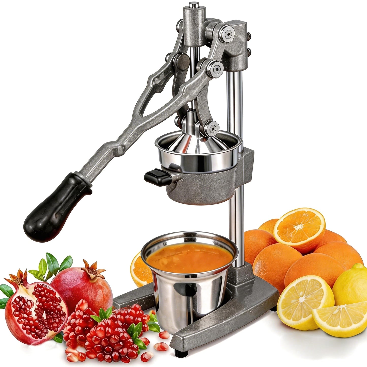 Cast Iron Manual Juicer with Stainless Steel Cup