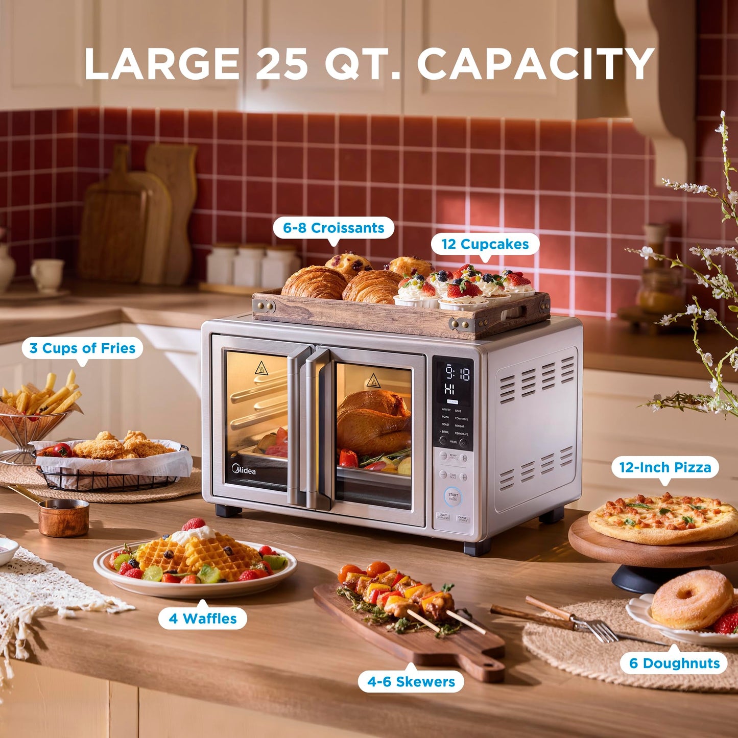 Air Fryer Toaster Oven with Versatile Combo Cooking