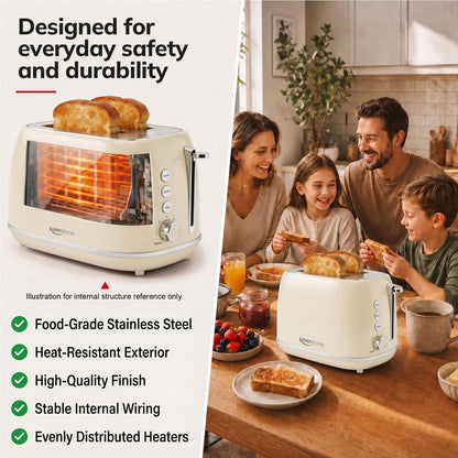 2-Slice Retro Toaster with 6 Browning Settings