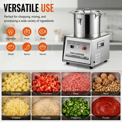 Commercial Food Processor with Stainless Steel Build