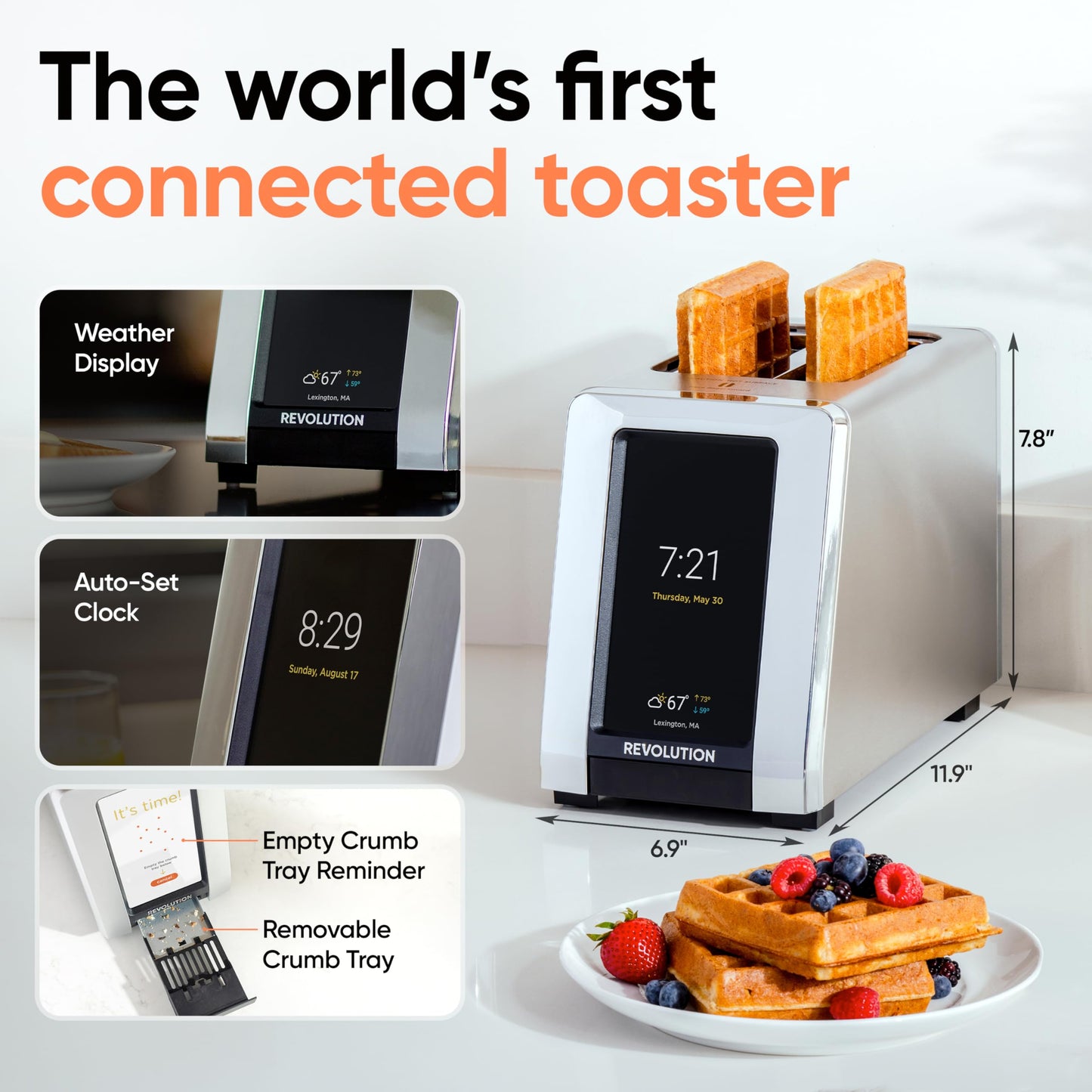 Smart Touchscreen Toaster with 7 Browning Levels