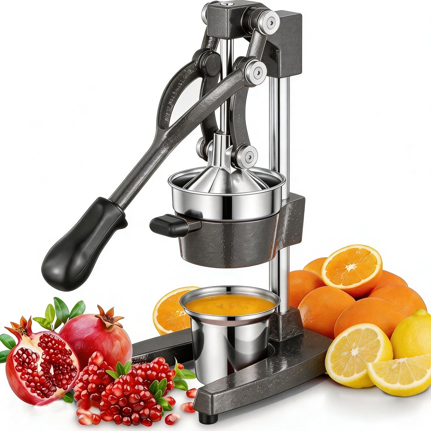 Cast Iron Manual Juicer with Stainless Steel Cup