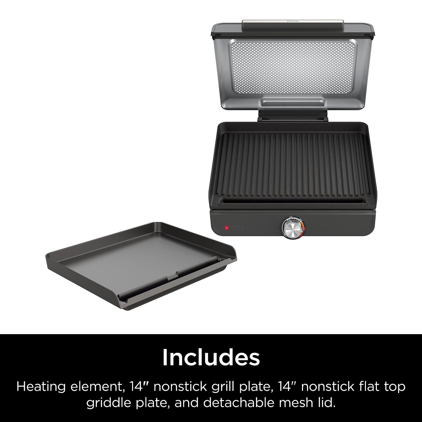 14-Inch Electric Griddle & Indoor Grill