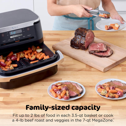 Dual-Zone Air Fryer with Smart Finish Cooking