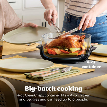 Portable Air Fryer with Glass Cooking Container