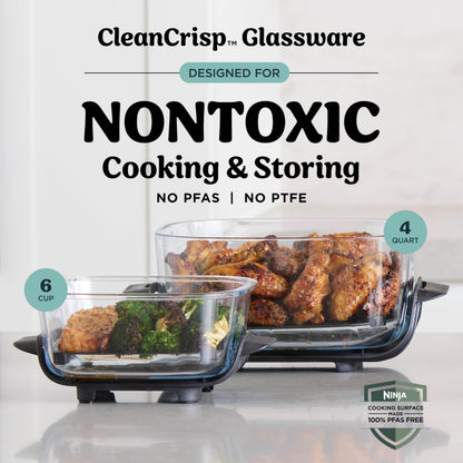 Portable Air Fryer with Glass Cooking Container