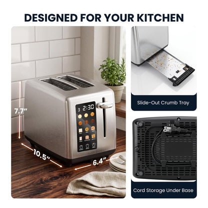 2-Slice Touchscreen Toaster with 6 Preset Menus
