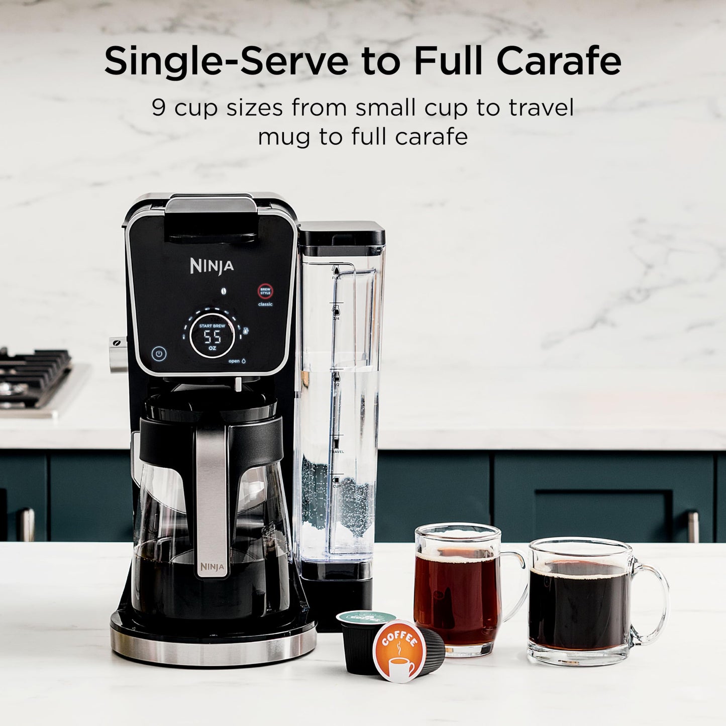 Specialty Drip Coffee Maker with Built-In Frother