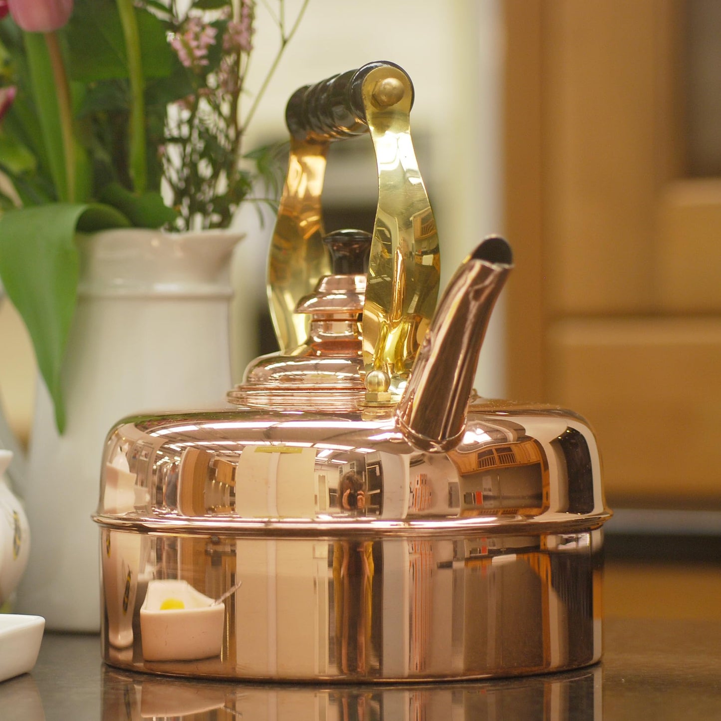 1.9-Quart Copper Tea Kettle with Whistling Lid