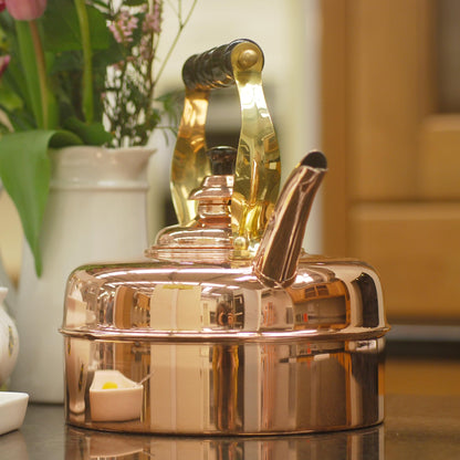 1.9-Quart Copper Tea Kettle with Whistling Lid