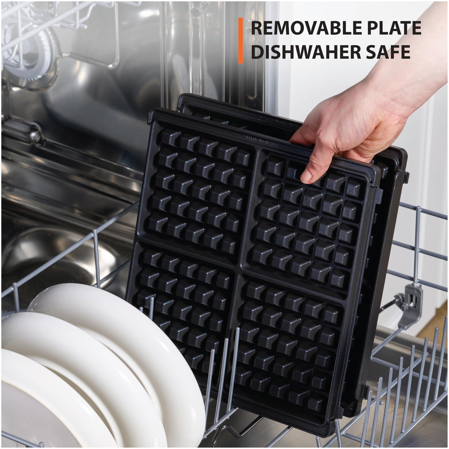 Rotating Belgian Waffle Maker with Nonstick Plates