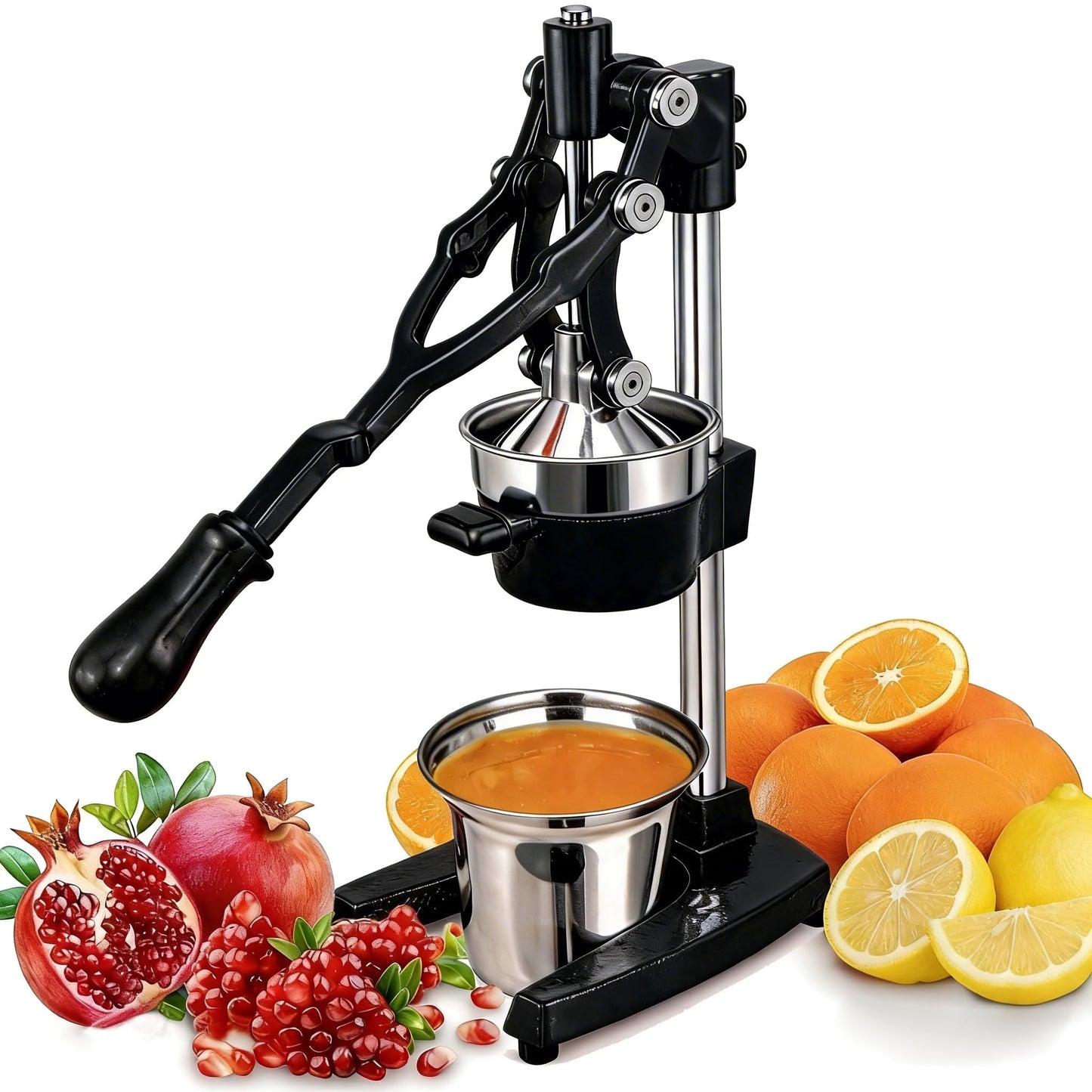 Cast Iron Manual Juicer with Stainless Steel Cup