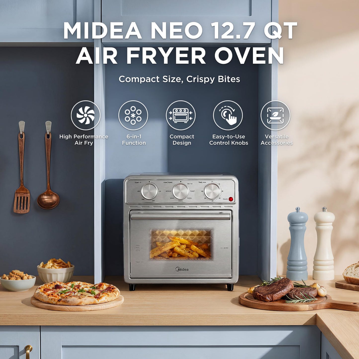 French Door Air Fryer Toaster Oven with Flex Design