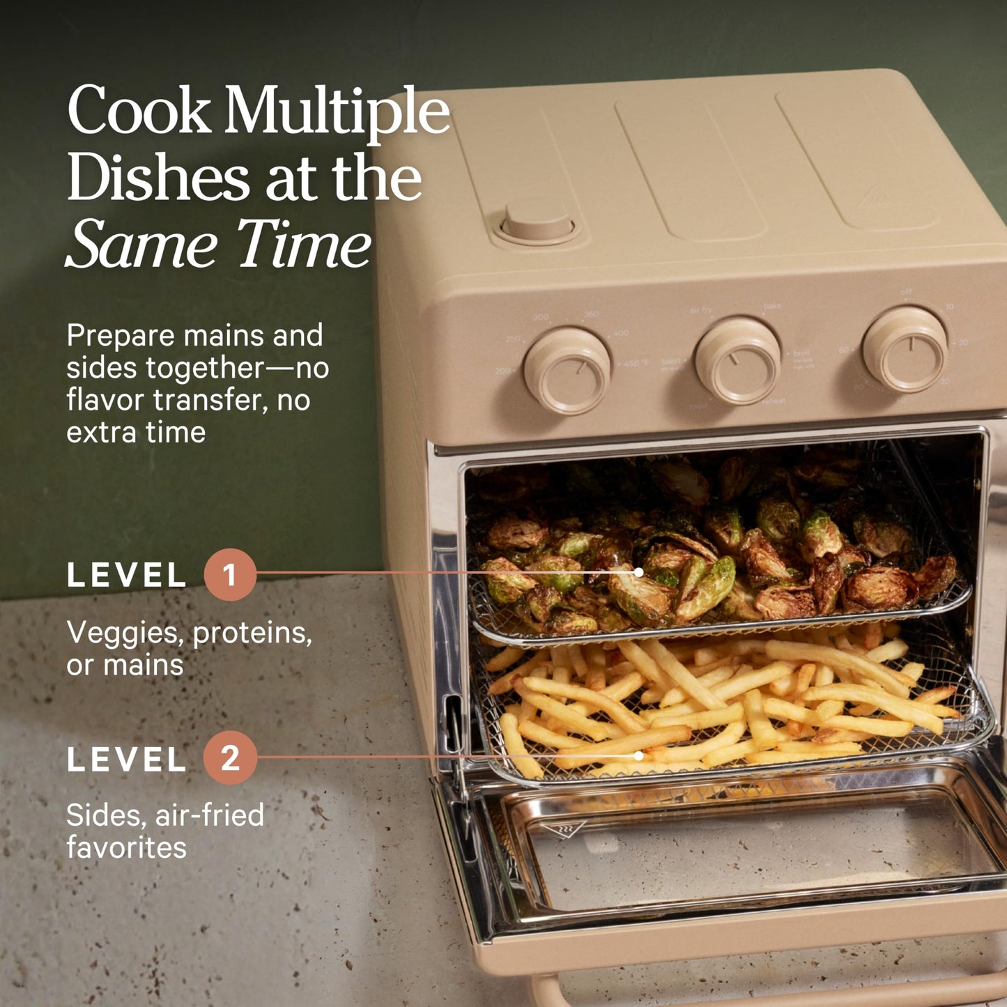 Compact Air Fryer Toaster Oven with Steam Infusion