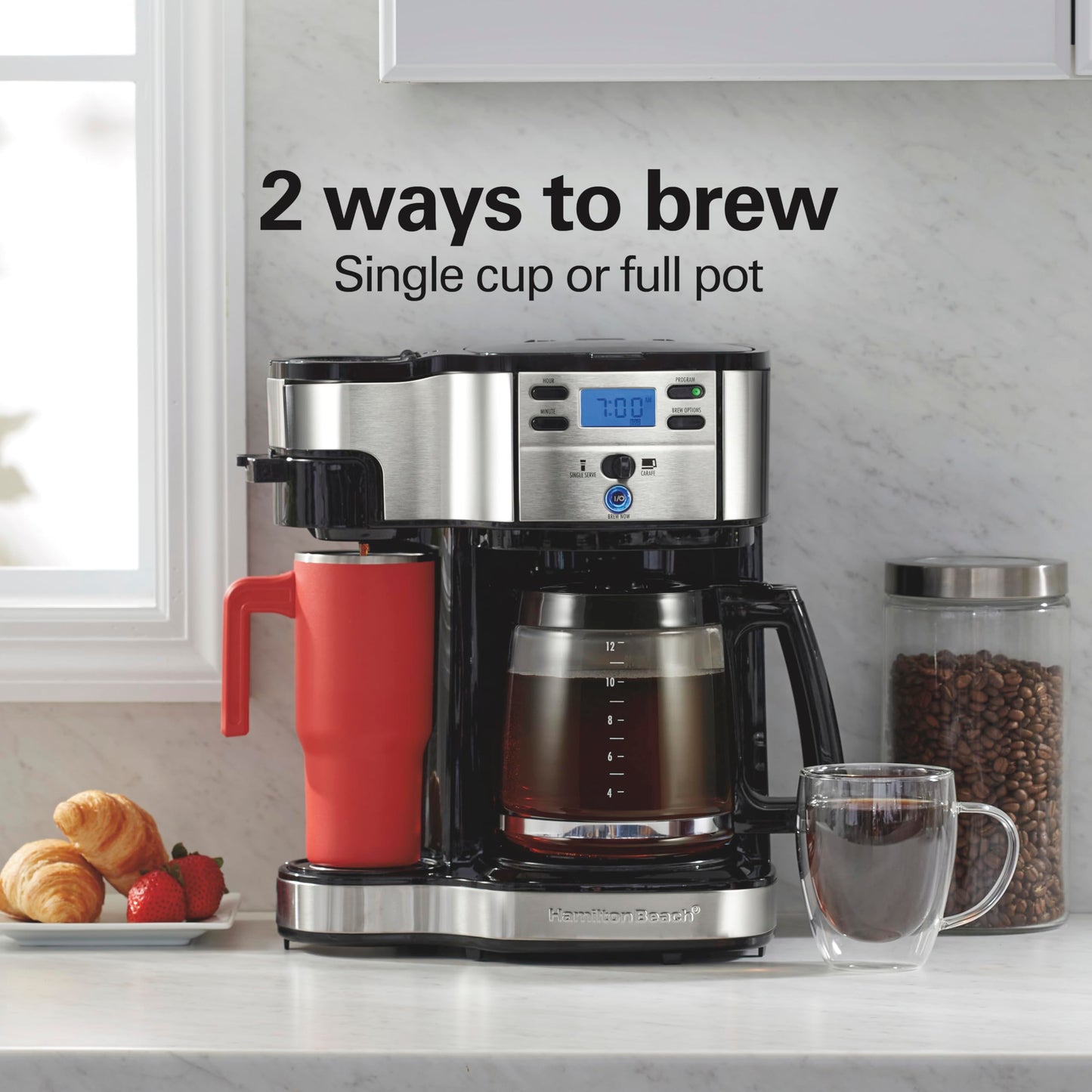 Dual-Brew Coffee Maker with 12-Cup Glass Carafe