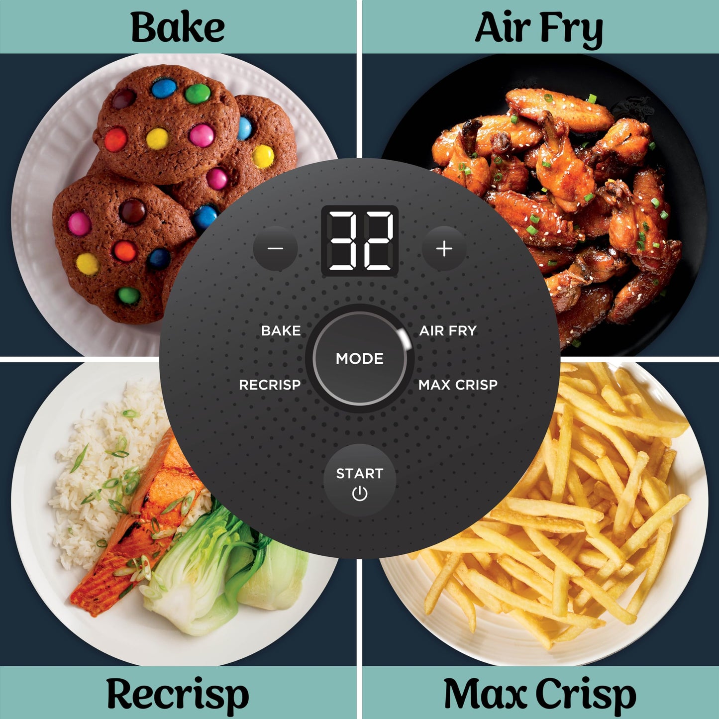 Portable Air Fryer with Glass Cooking Container