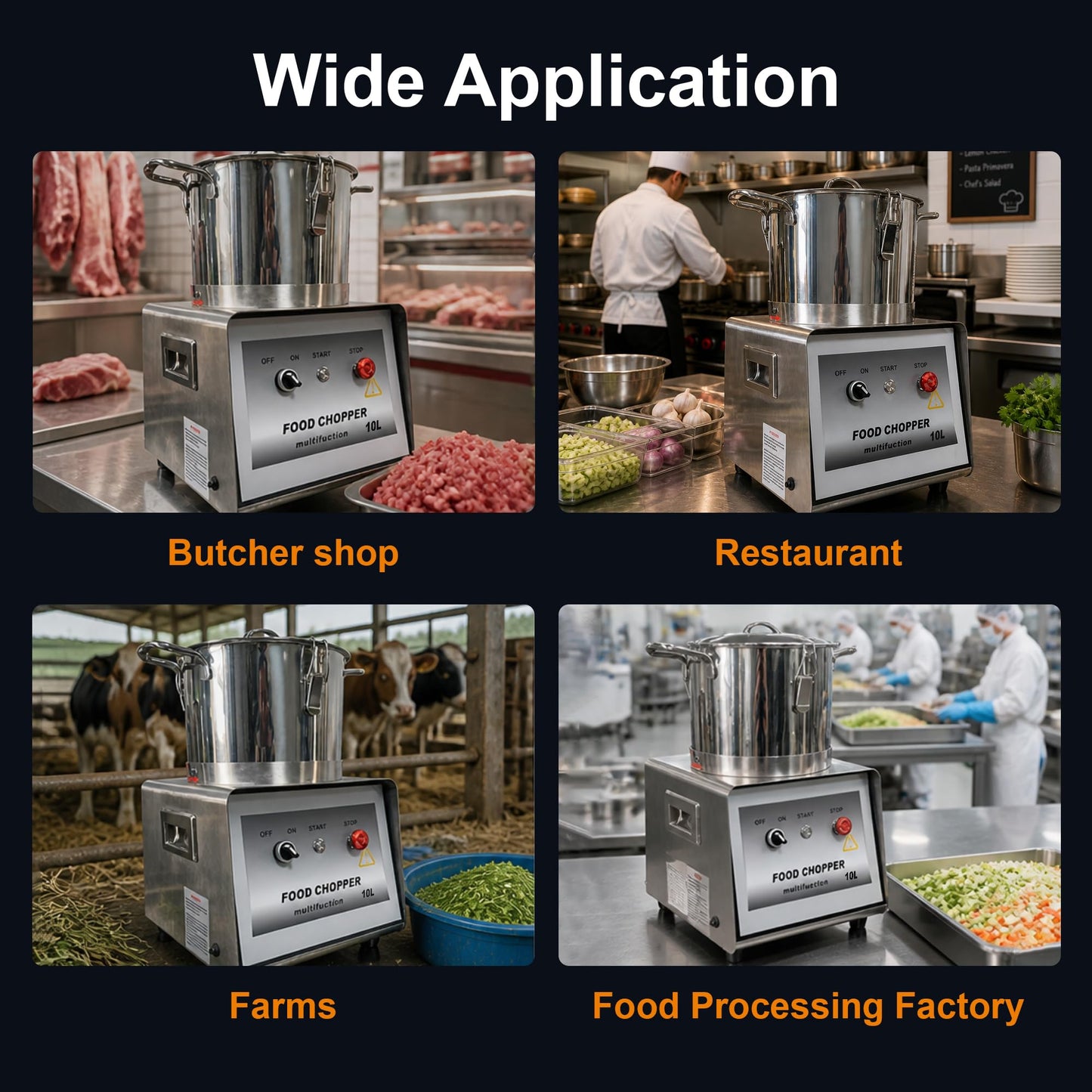Commercial Food Processor with Stainless Steel Build
