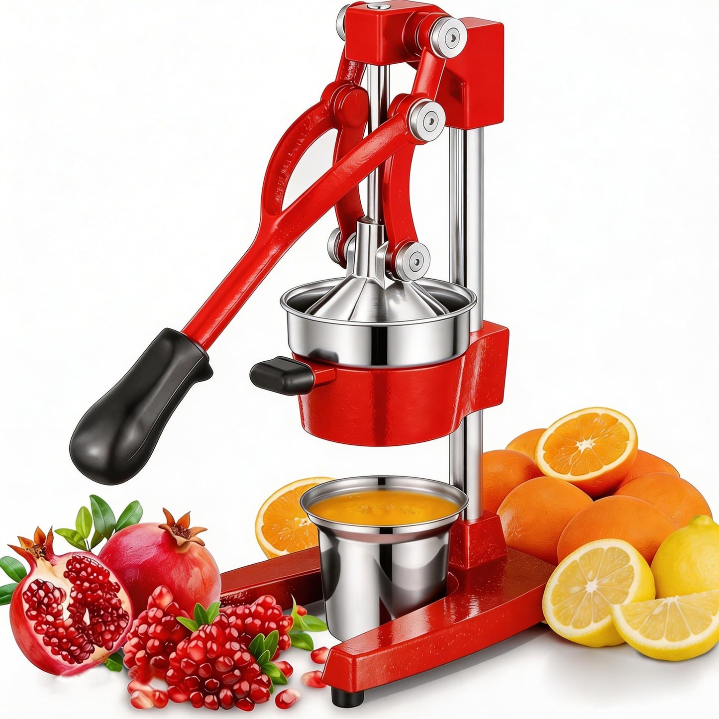 Cast Iron Manual Juicer with Stainless Steel Cup