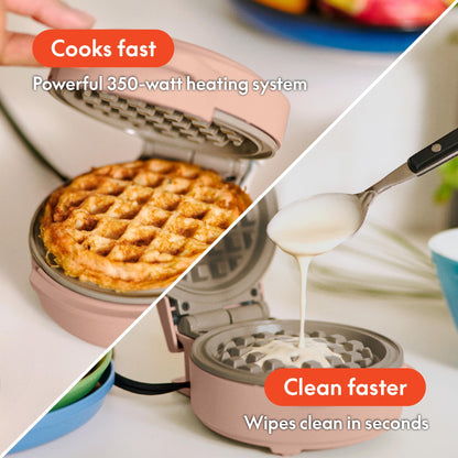Mini Waffle Maker with Snack-and-Store Design