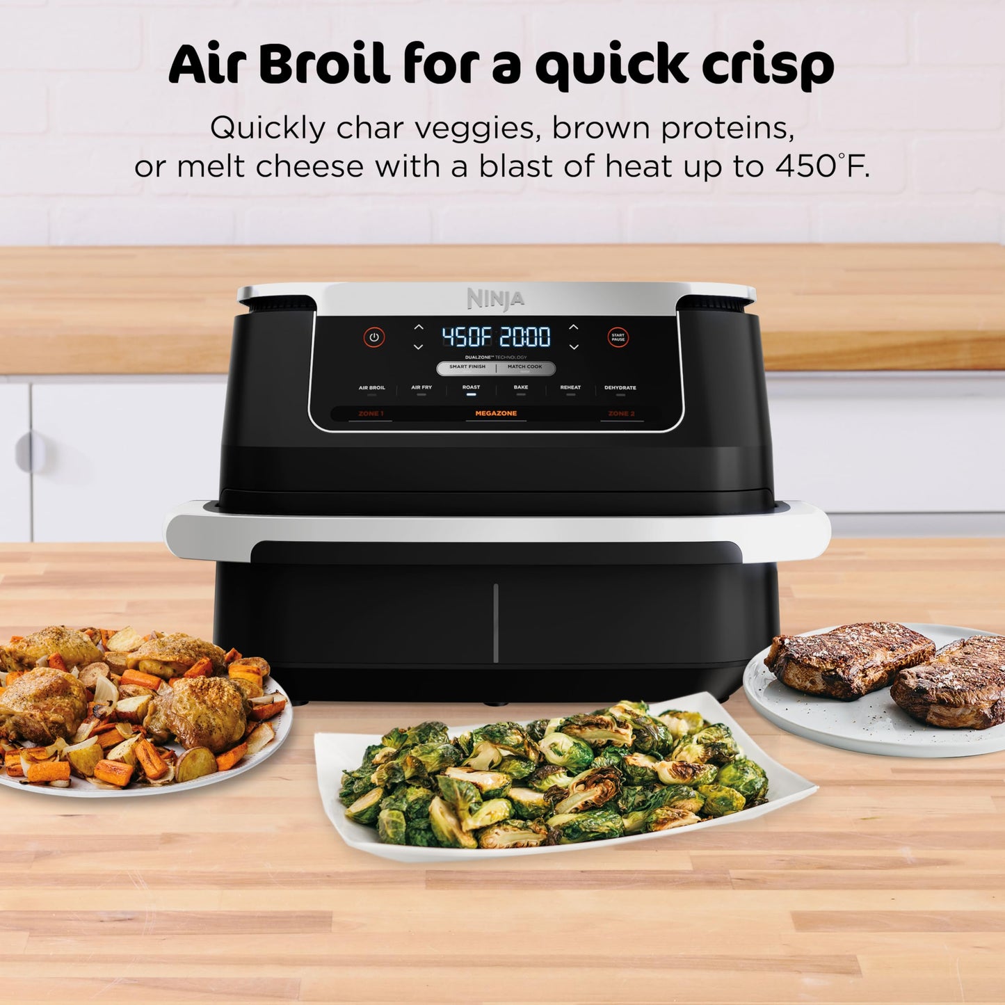 Dual-Zone Air Fryer with Smart Finish Cooking