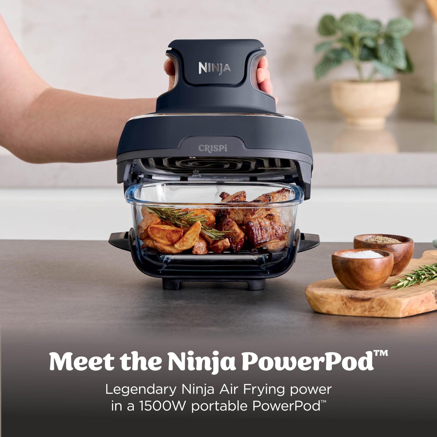 Portable Air Fryer with Glass Cooking Container