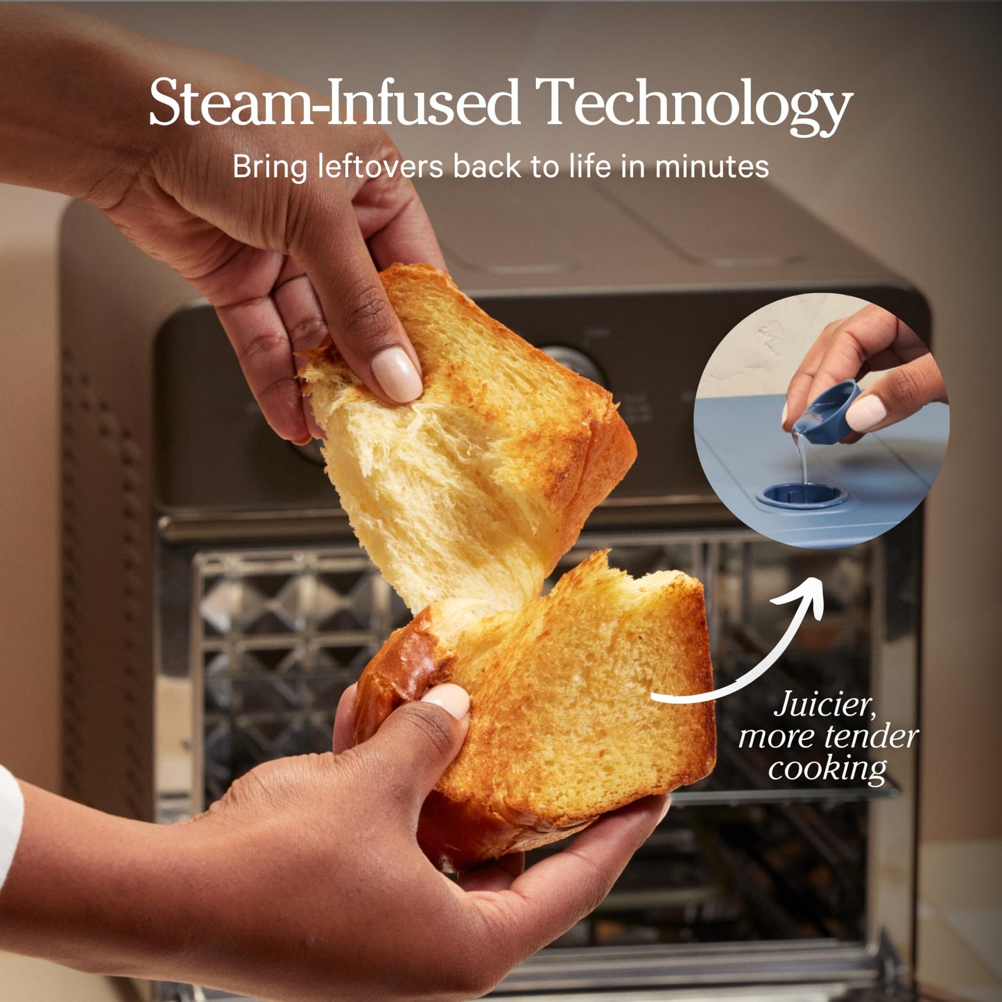 Compact Air Fryer Toaster Oven with Steam Infusion