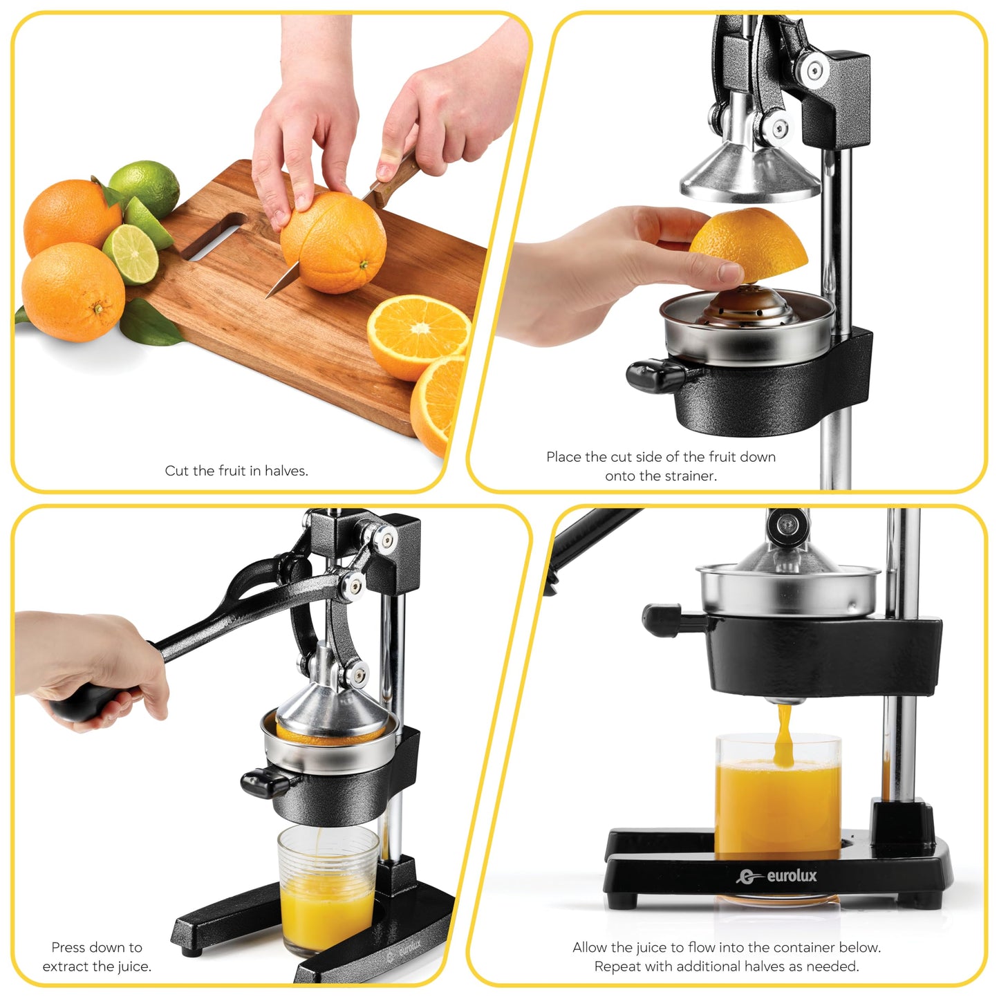 Cast Iron Citrus Juicer with Stainless Steel Cup