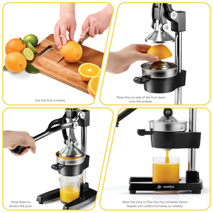 Cast Iron Citrus Juicer with Stainless Steel Cup