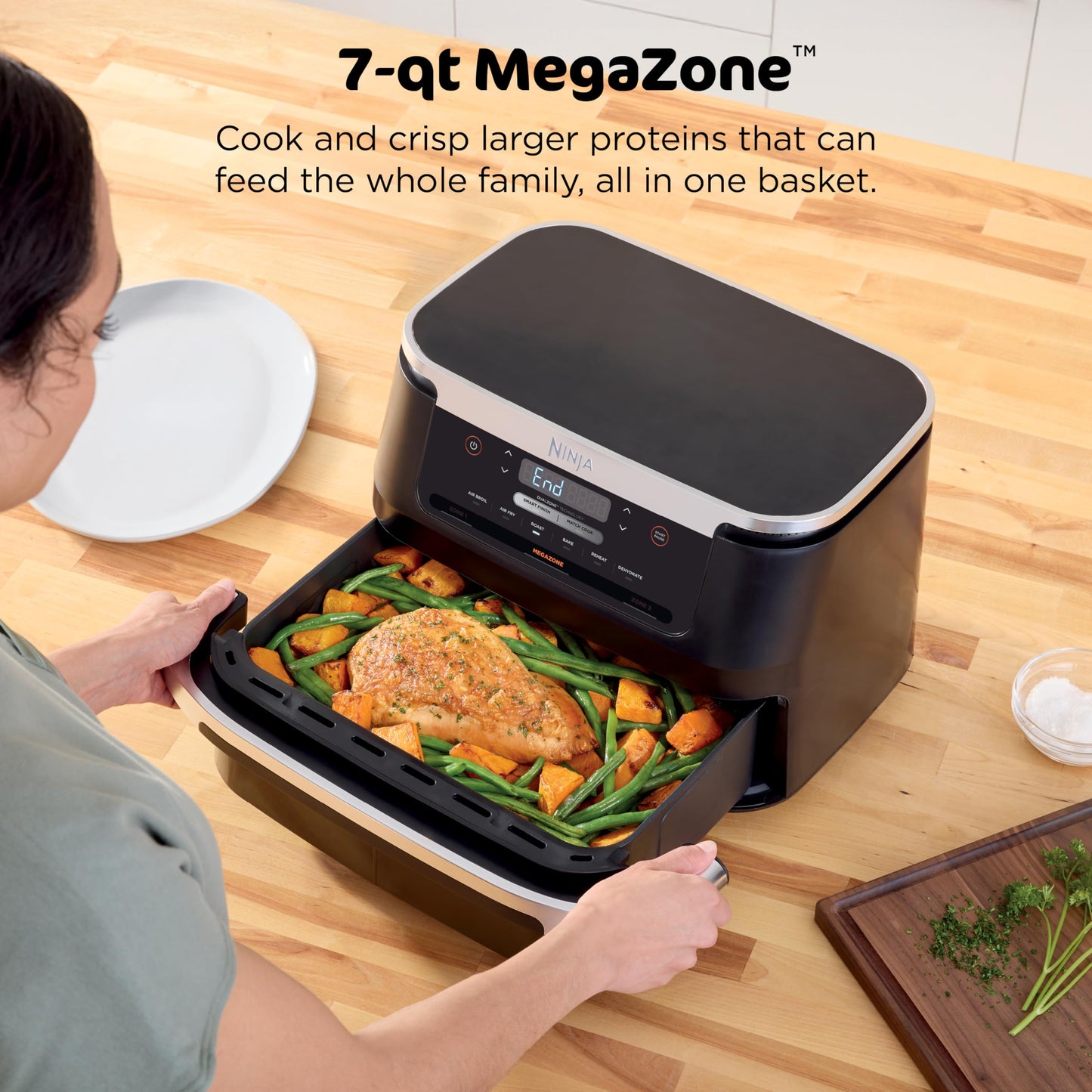 Dual-Zone Air Fryer with Smart Finish Cooking