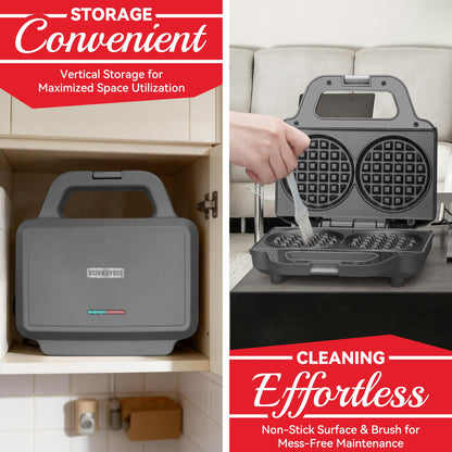 2-Piece Waffle Maker Set with Nonstick Plates