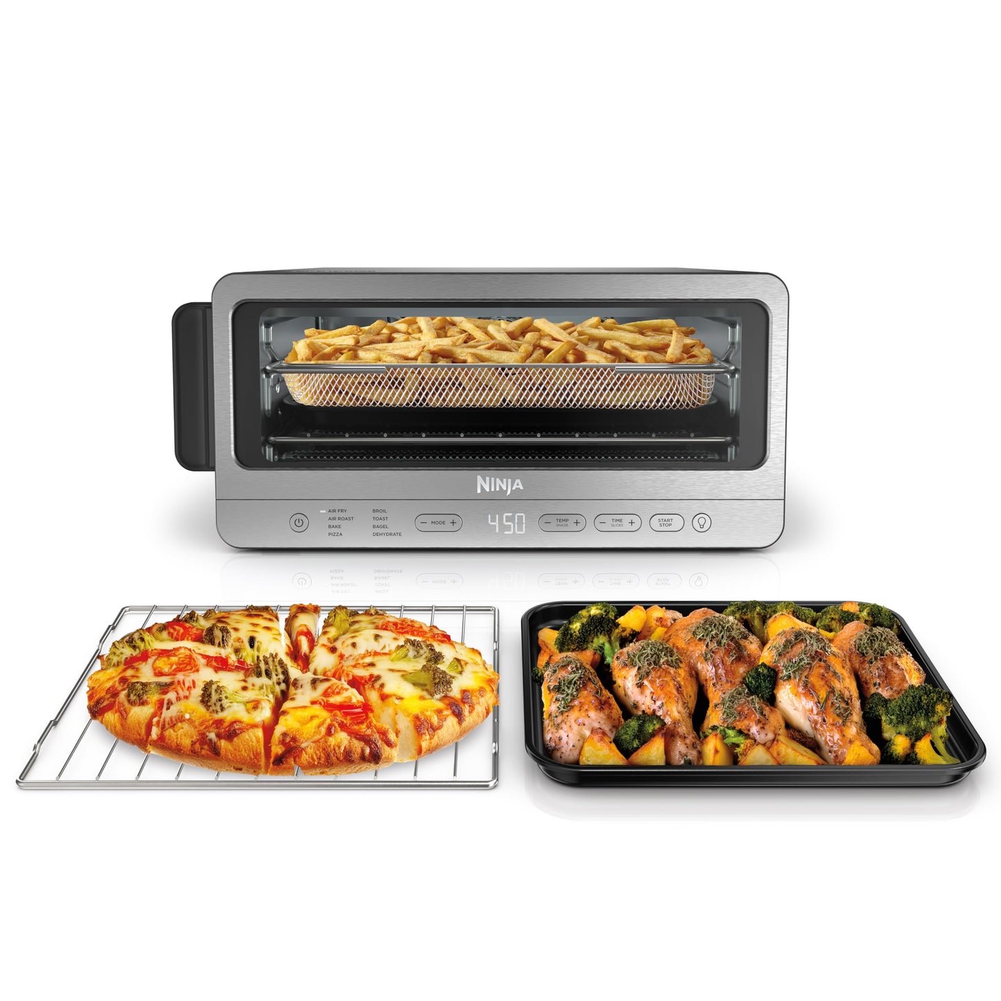 8-in-1 Air Fryer Toaster Oven with Flip-Up Design