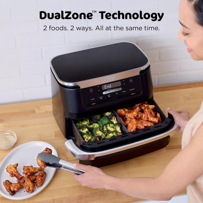 Dual-Zone Air Fryer with Smart Finish Cooking