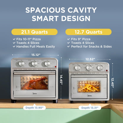 French Door Air Fryer Toaster Oven with Flex Design