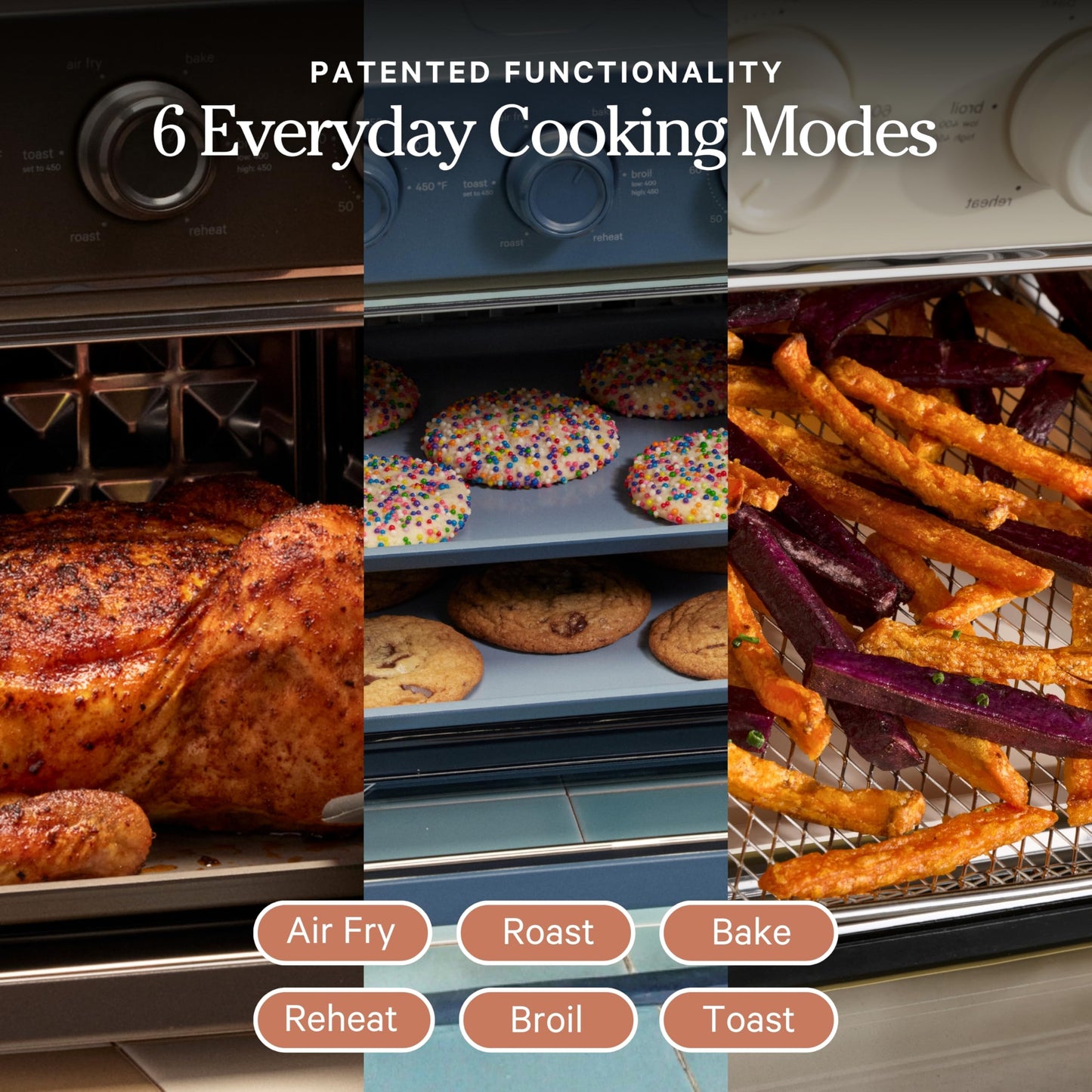 Compact Air Fryer Toaster Oven with Steam Infusion