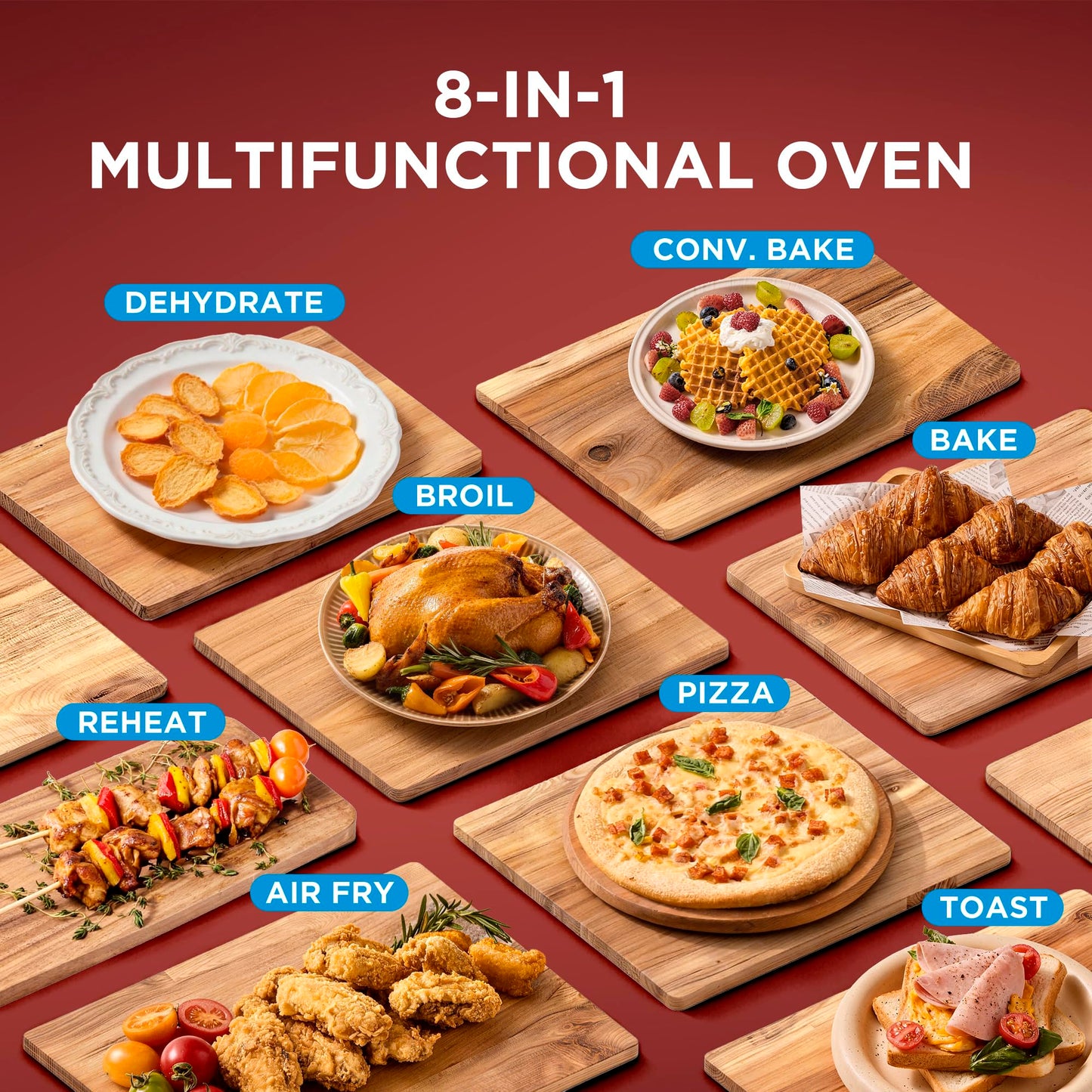 Air Fryer Toaster Oven with Versatile Combo Cooking