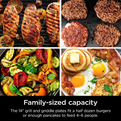 14-Inch Electric Griddle & Indoor Grill